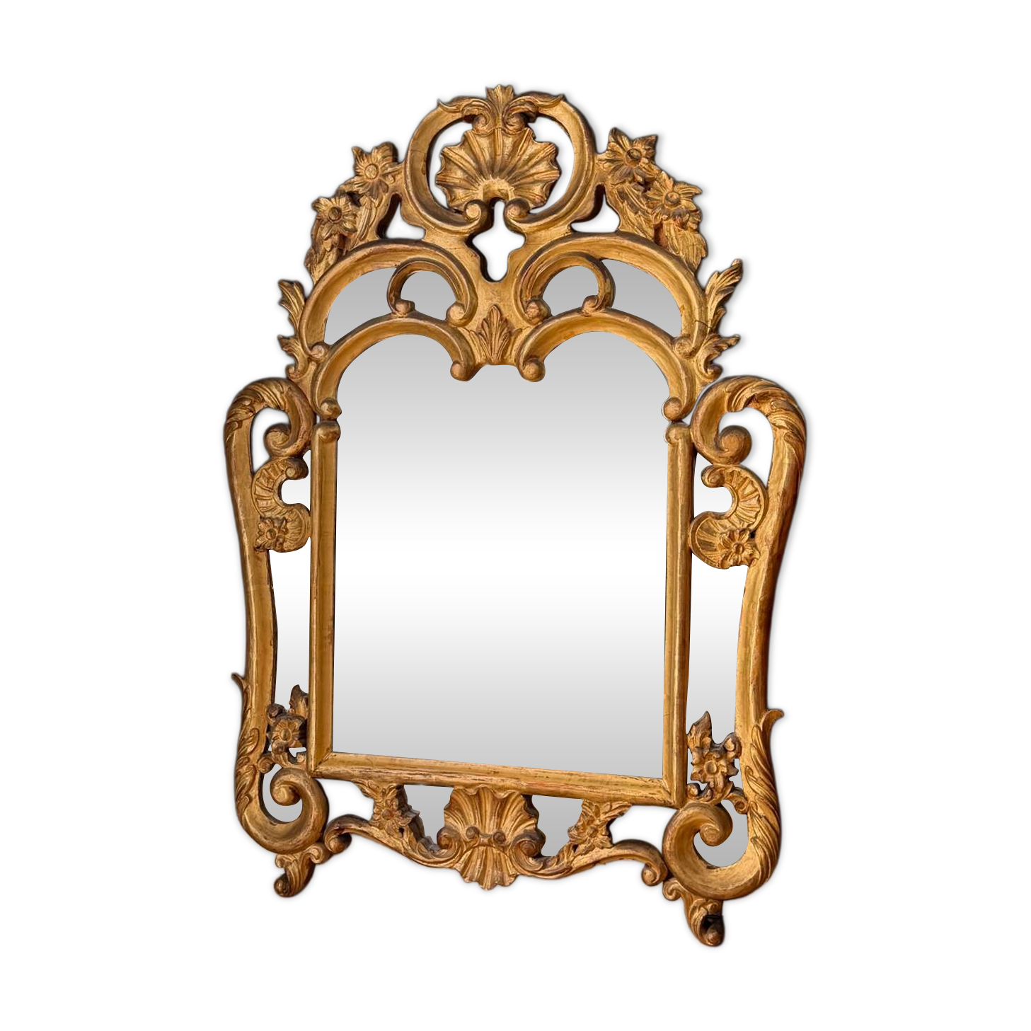 Large gilded mirror – Louis XV style – 19th century work
