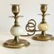 BOUGEOIRS Vintage Onyx Marble and Brass