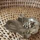 Silver-plated catchall - vine leaf with bunch of grapes