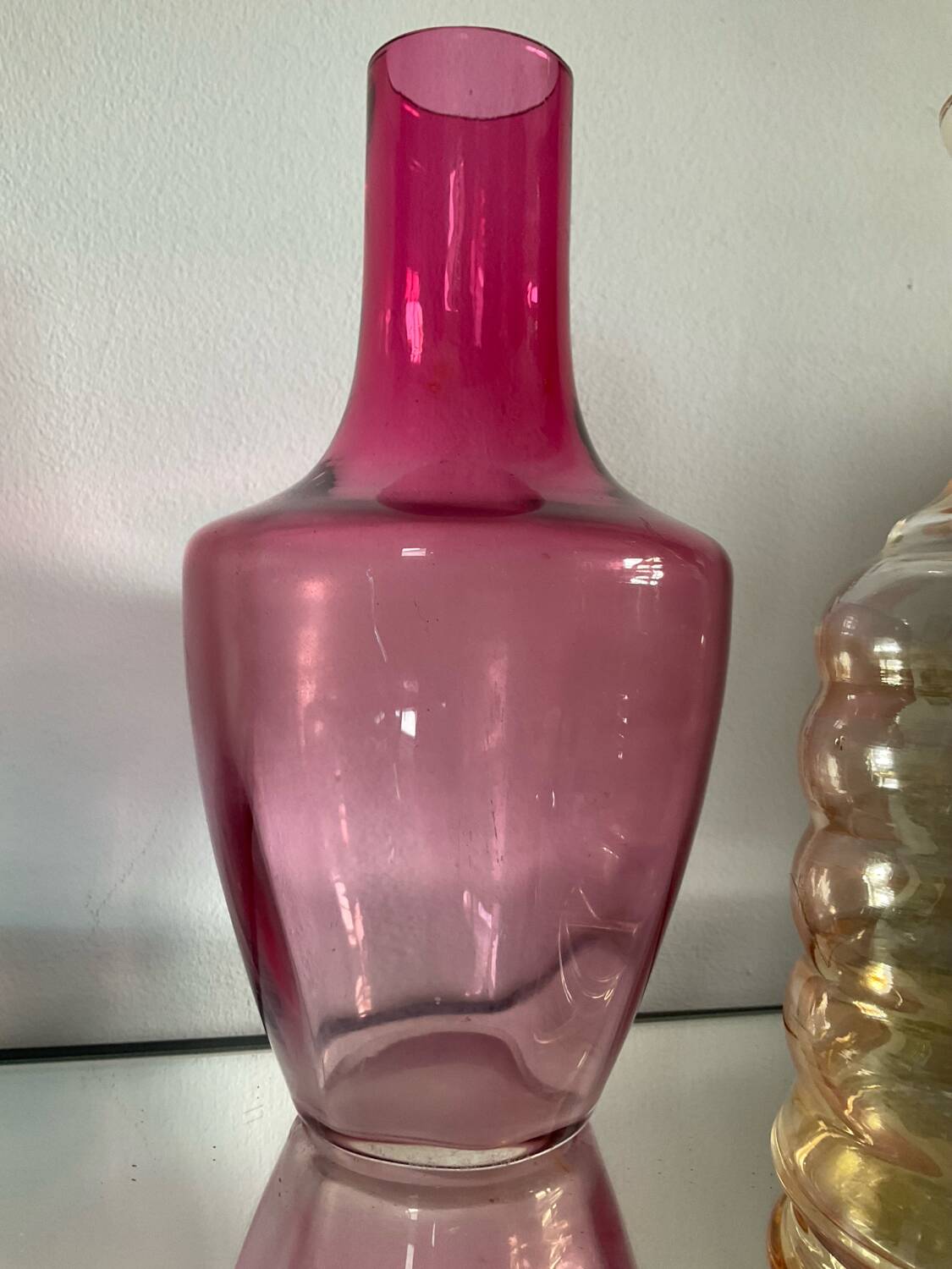 Série de 4 vases vintage en verre coloré
