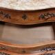 Louis XV style curved chest of drawers in rosewood 3 drawers and marble top