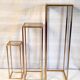 Pull-out harnesses in gilded brass and smoked glass.