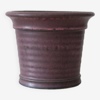 Pot de fleurs en céramique violette vintage des années 1970