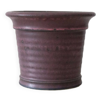 Vintage 1970s purple ceramic planter / flower pot