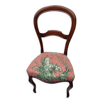 Antique chair in Toile de Jouy fabric