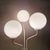 Vintage table lamp in white metal with 3 balls, 80s