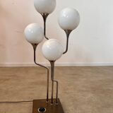 Old metal table lamp Italian design Gioffredo REGGIANI 70s vintage 4 lights
