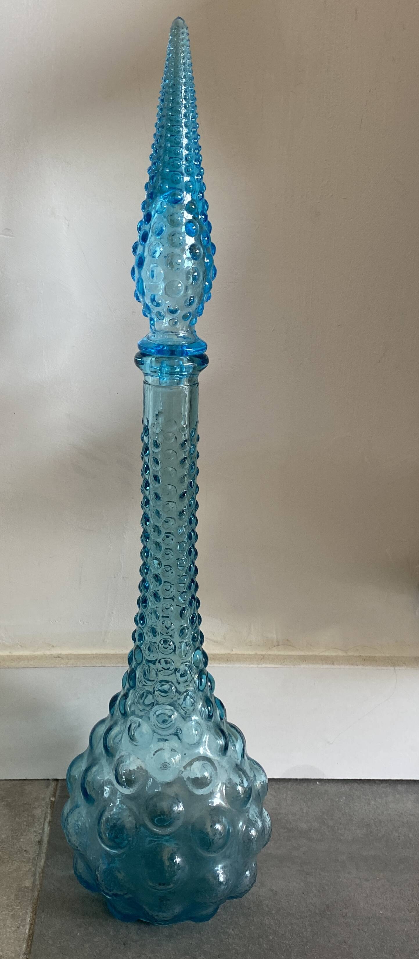 Carafe italienne vintage en verre d'Empoli