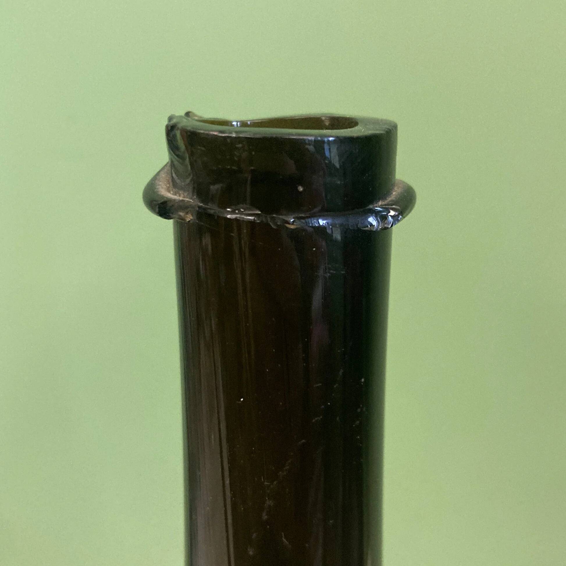 18th-century antique blown glass bottle