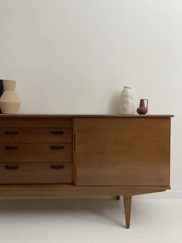 Vintage teak sideboard in Scandinavian style