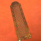 Two half old cleanliness plates Original patina Openwork brass
