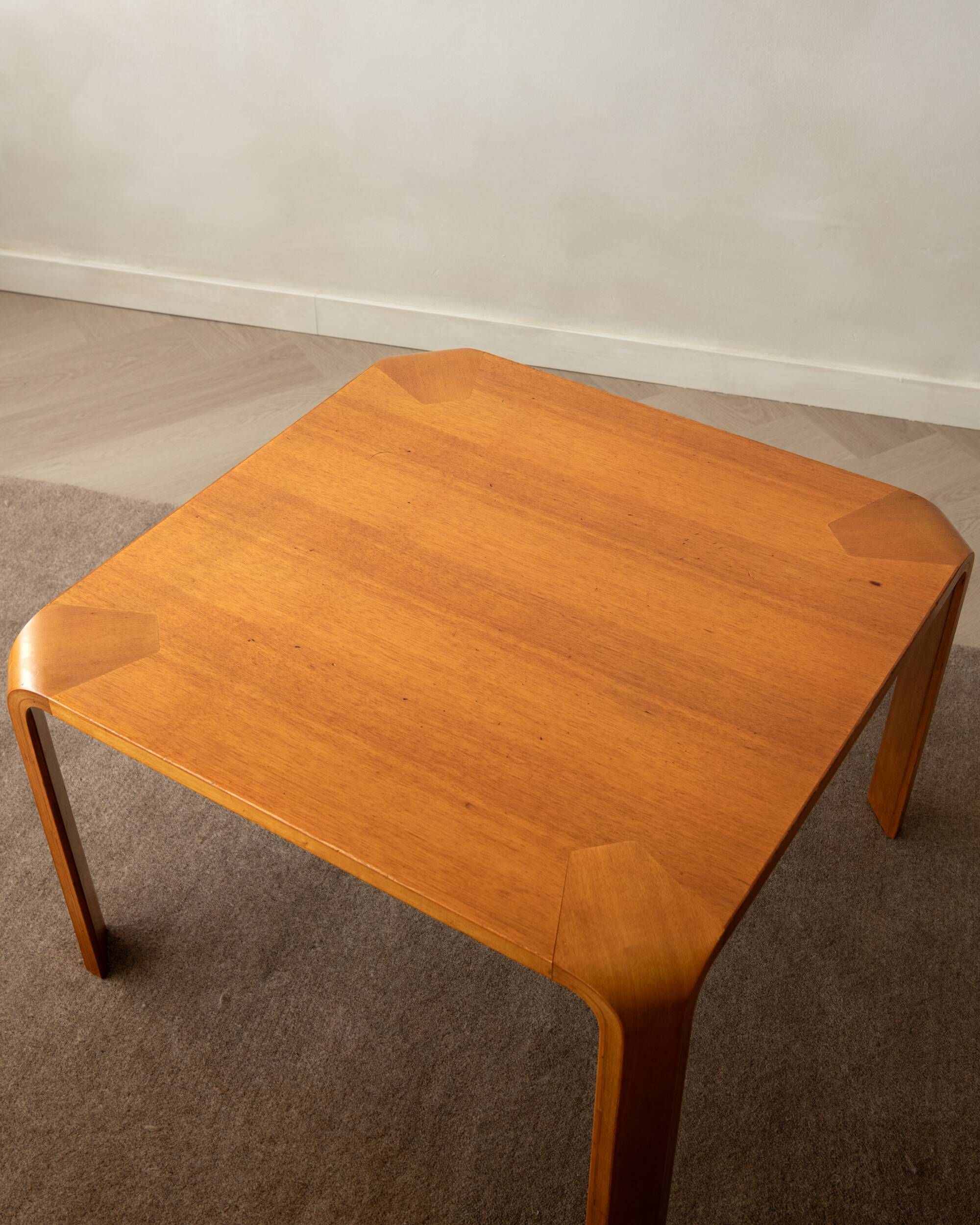 Curved Plywood Coffee Table T-2001 by Saburo Inui for Tendo Mokko, 1960s