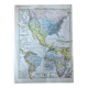 Map 1908 America and Africa 37.5x27.5cm