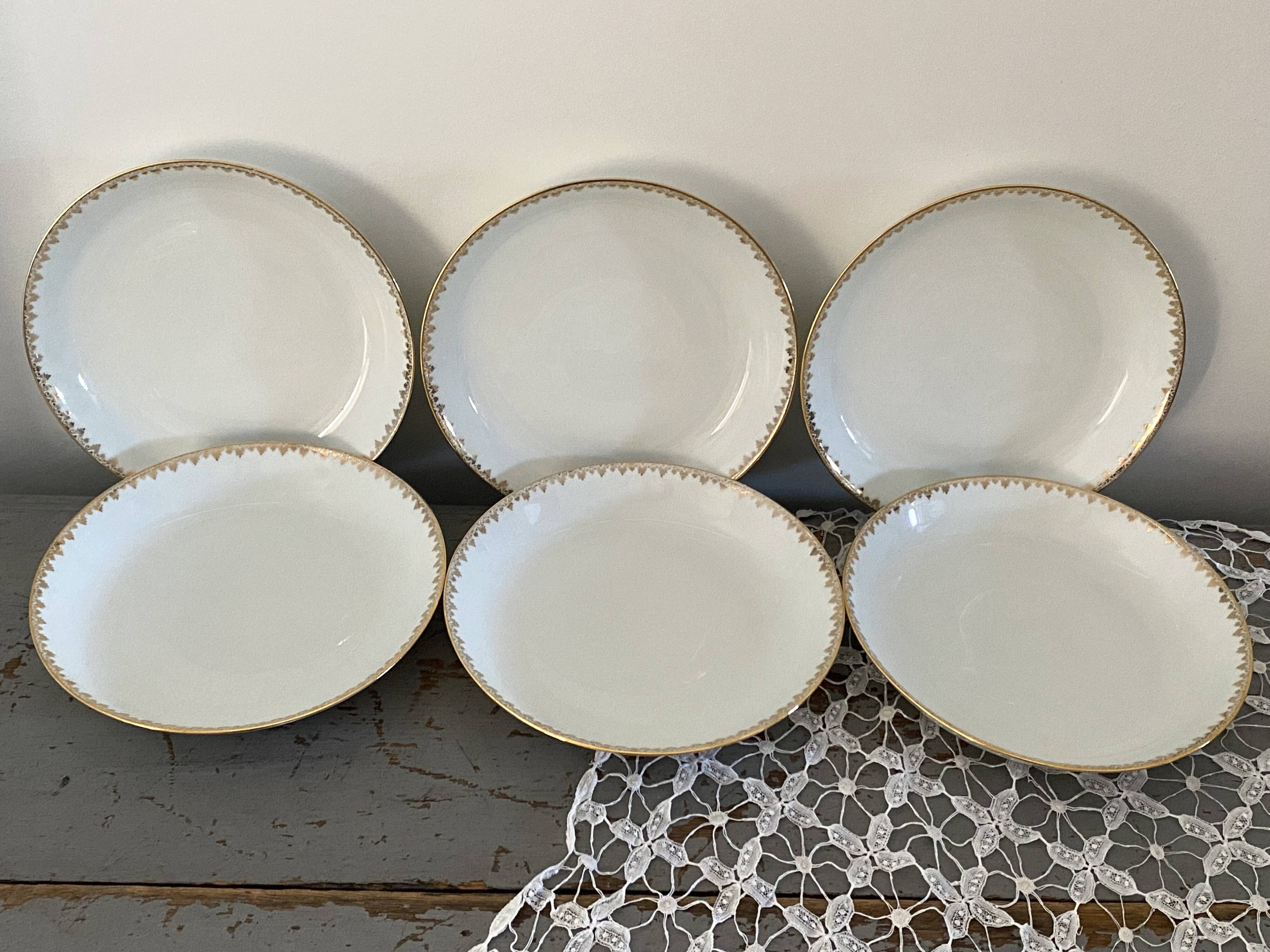 Limoges porcelain soup plates