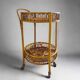 1960s Bamboo & Rattan Serving Bar Cart Trolley by Franco Albini. Made in Italy