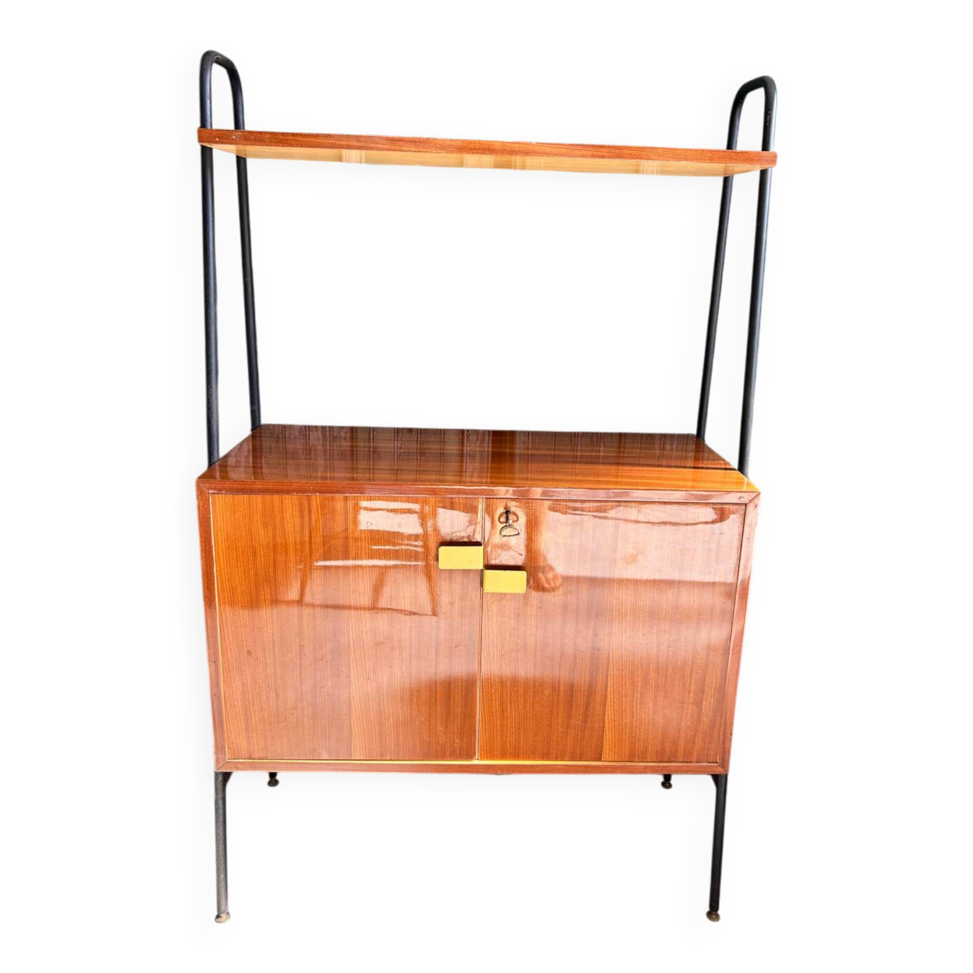 High modernist buffet in mahogany and metal