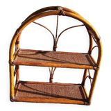 Rattan wall shelf
