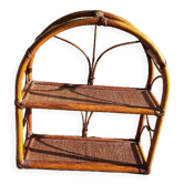 Rattan wall shelf