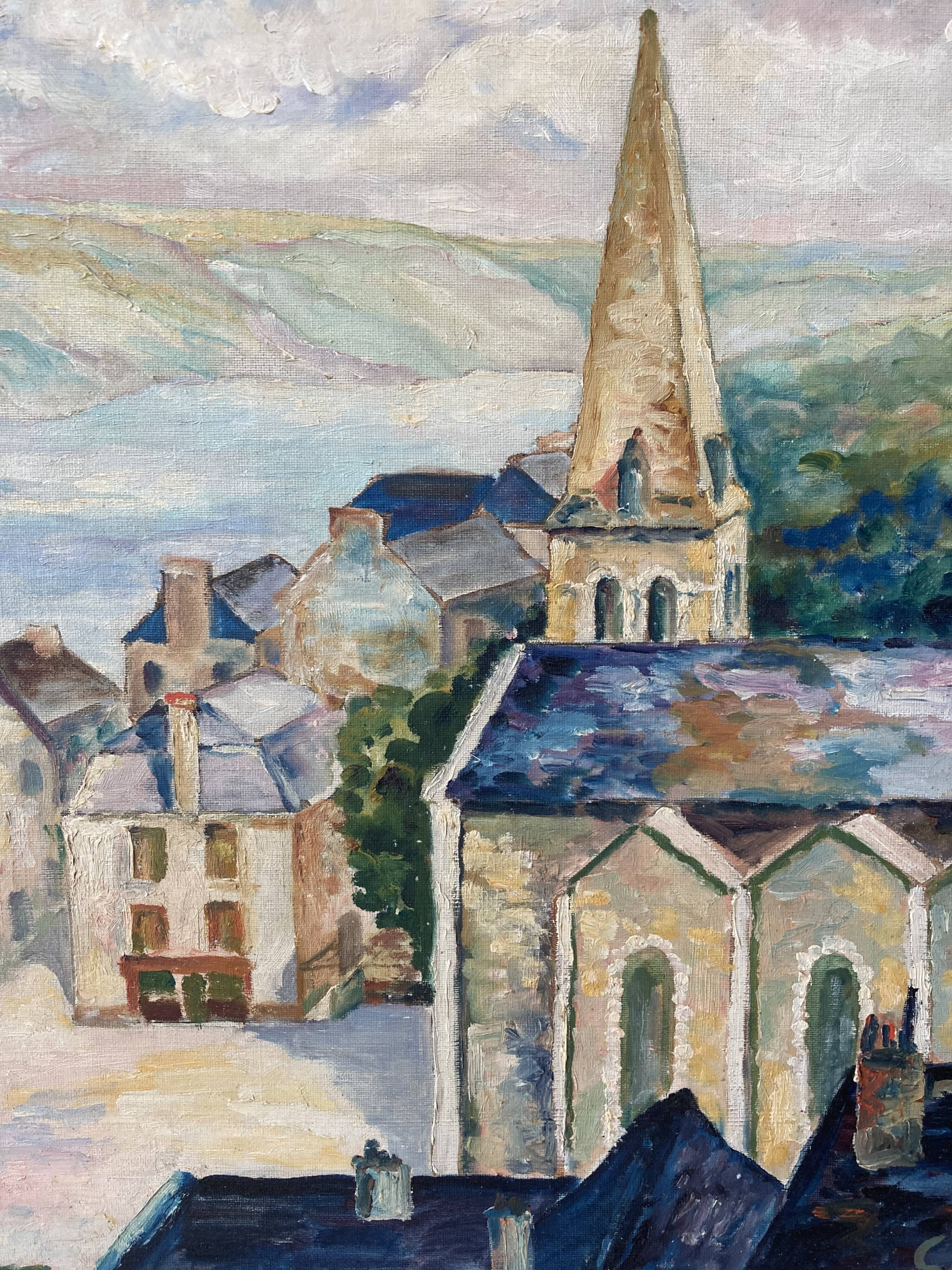 Oil on canvas Belle Ile en mer - Sauzon signed