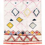 Berber rug Azilal ecru with colorful patterns 248x162cm