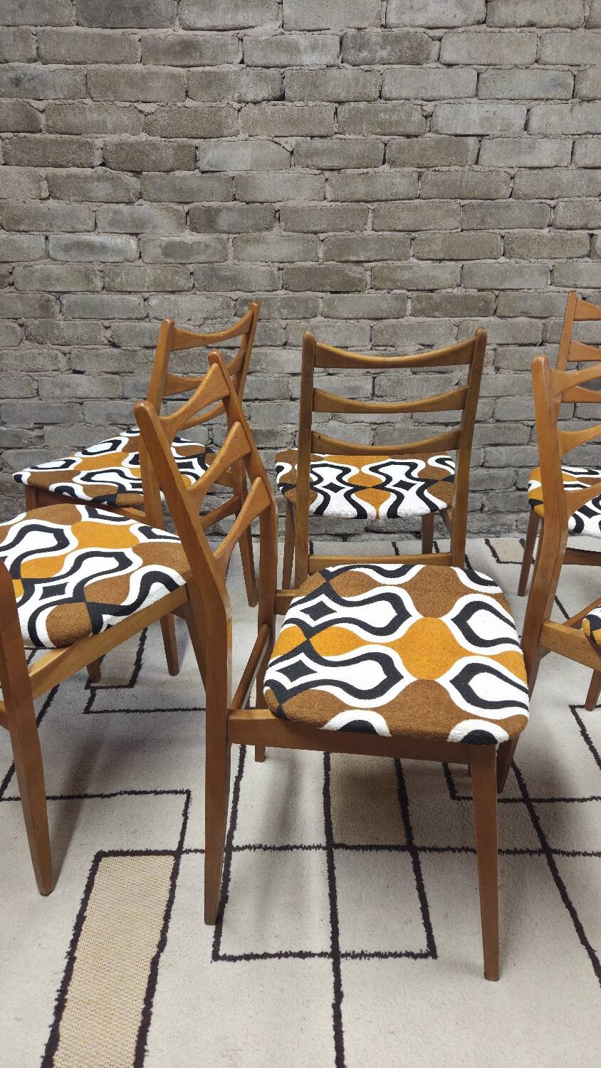 Set of 6 vintage Scandinavian chairs Bähre Mignon furniture 1960