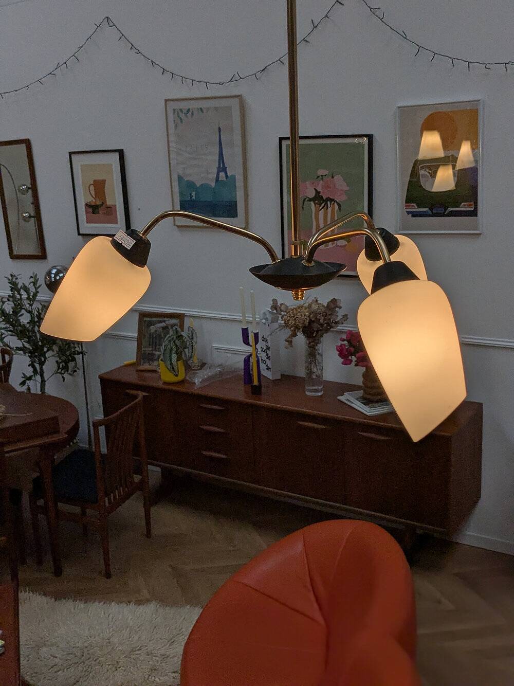 Suspension with 3 tulip lights