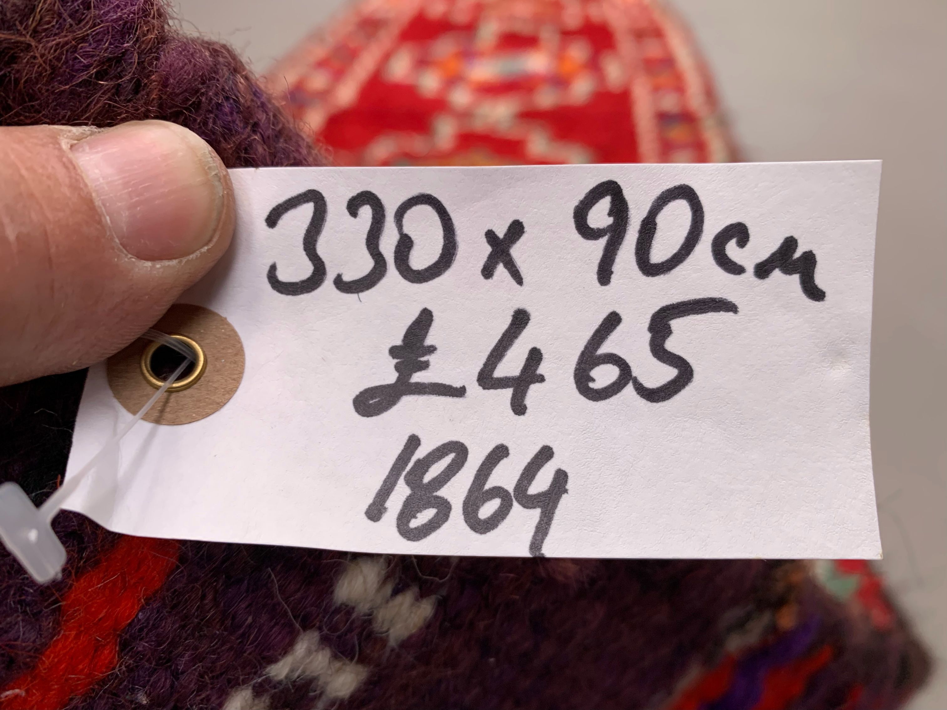 Vintage Turkish  Tribal Runner 330x90 cm veg dye wool rug tribal, handmade