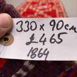 Vintage Turkish  Tribal Runner 330x90 cm veg dye wool rug tribal, handmade