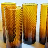 Lot de six verres en verre soufflé