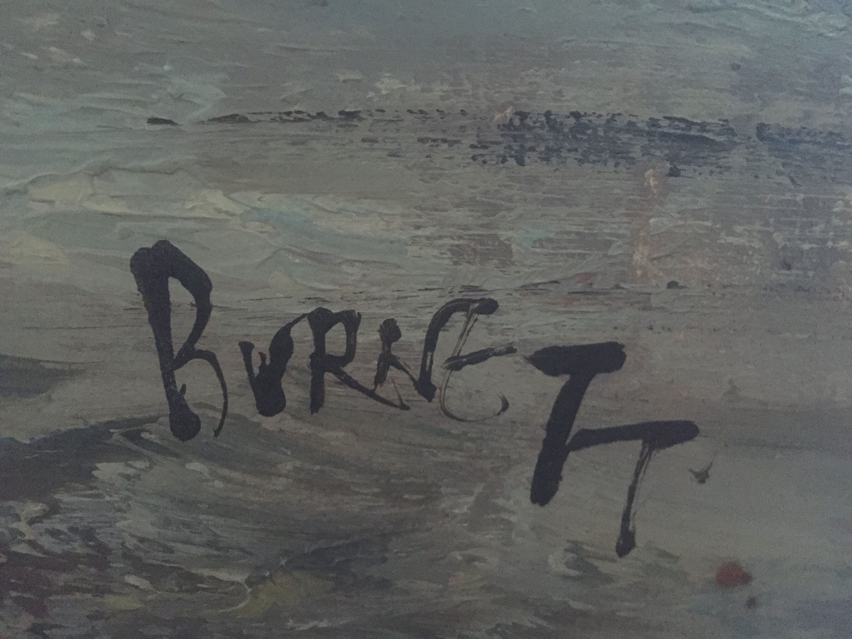 Oil on Canvas "Animated Paris street" of L.A. Burnett