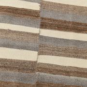 Contemporary Brown & Beige Striped Motifs Vintage Kilim Rug, 226x306Cm
