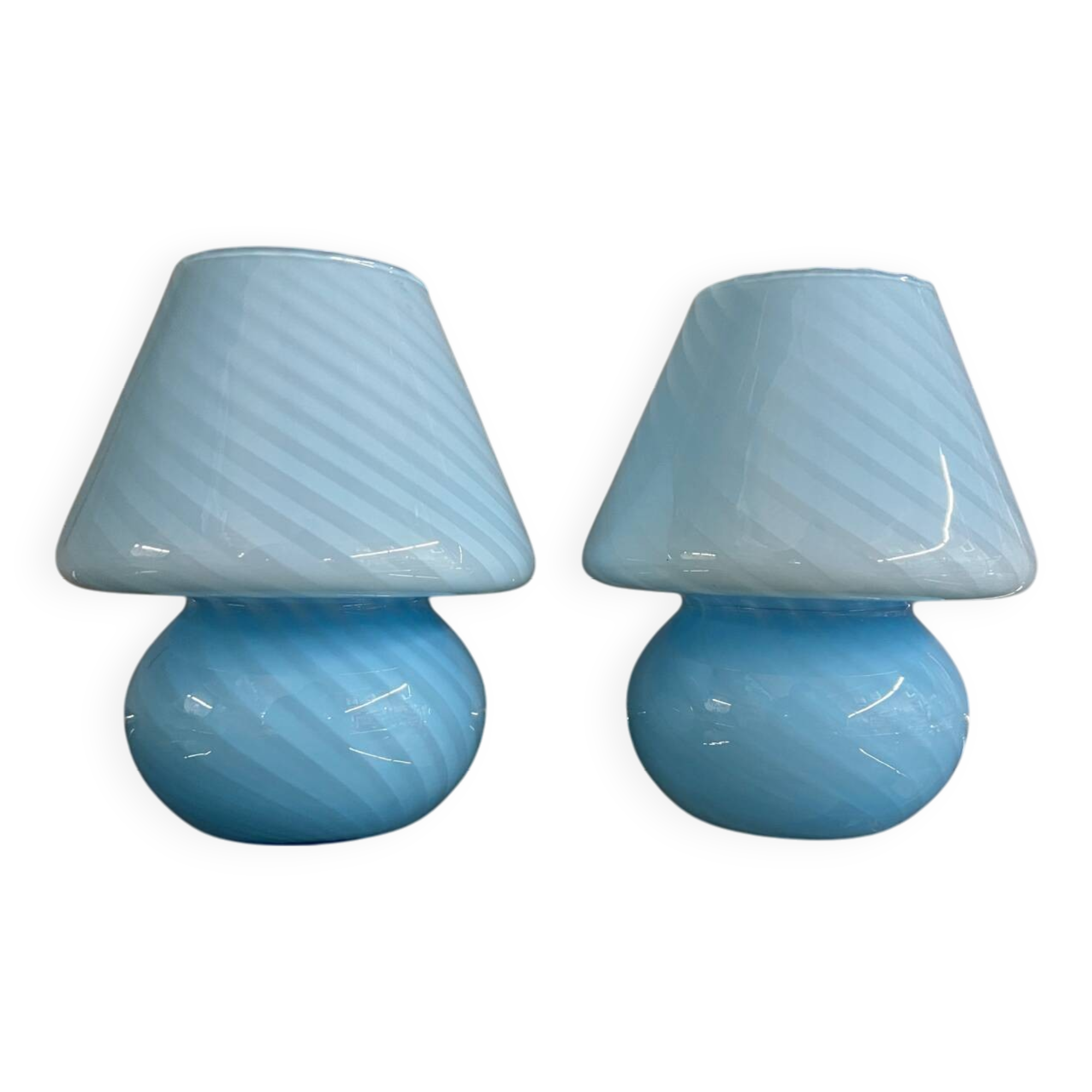 Pair of MURANO vintage mushroom bedside lamps from the 70s