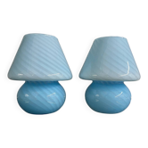 Pair of MURANO vintage mushroom bedside lamps from the 70s
