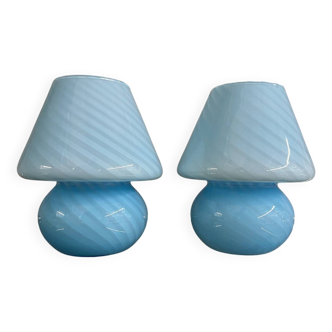 Pair of MURANO vintage mushroom bedside lamps from the 70s