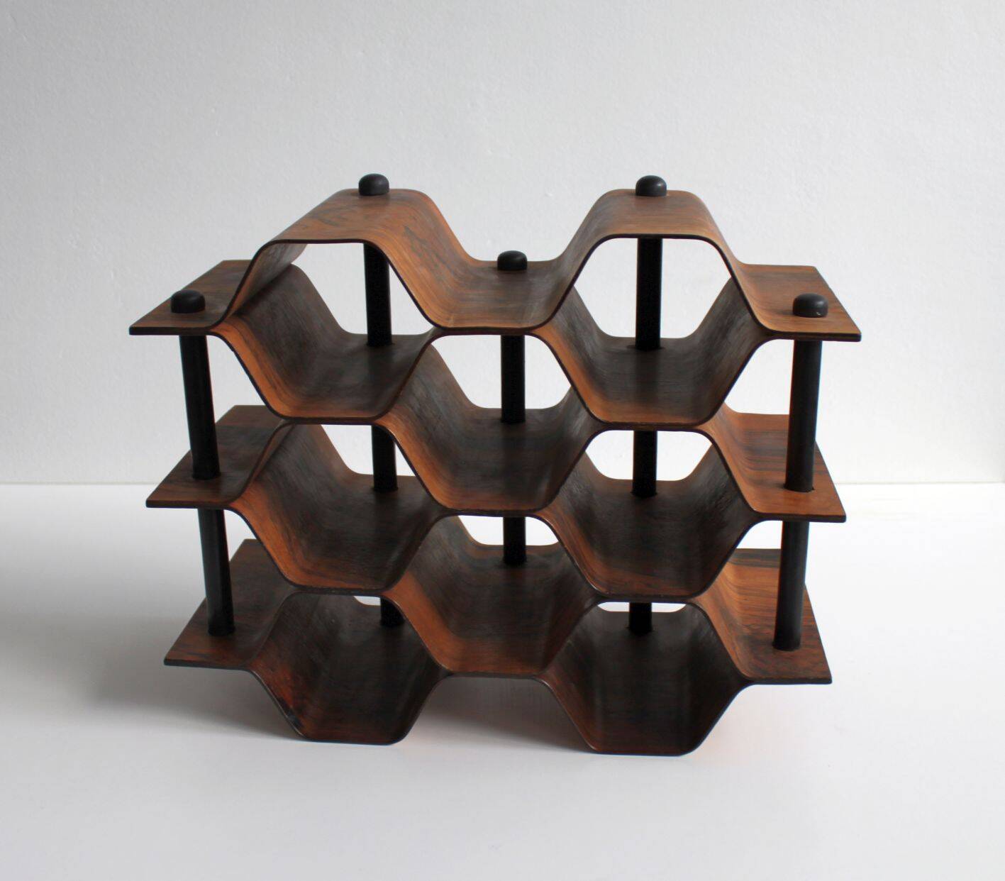 Porte-bouteille en palissandre par Torsten Johansson pour Formtra, 60's.