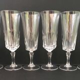 6 cut crystal champagne flutes