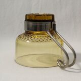 Coffee cups x5 - amber glass and metal handle - Made in Italy