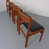 Teak dining chairs by Erik Buch for Od Møbler, 1960s, set of 4.