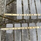4 folding chairs garden style gilded metal structure and plexiglass slats