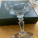 Set of 6 chiseled glass champagne coupes
