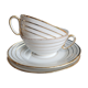 Set of 2 porcelain cups with saucers