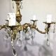 5-light chandelier in bronze and pendants