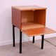 Mid-century bedside table by UP Závody, walnut nightstand with storage