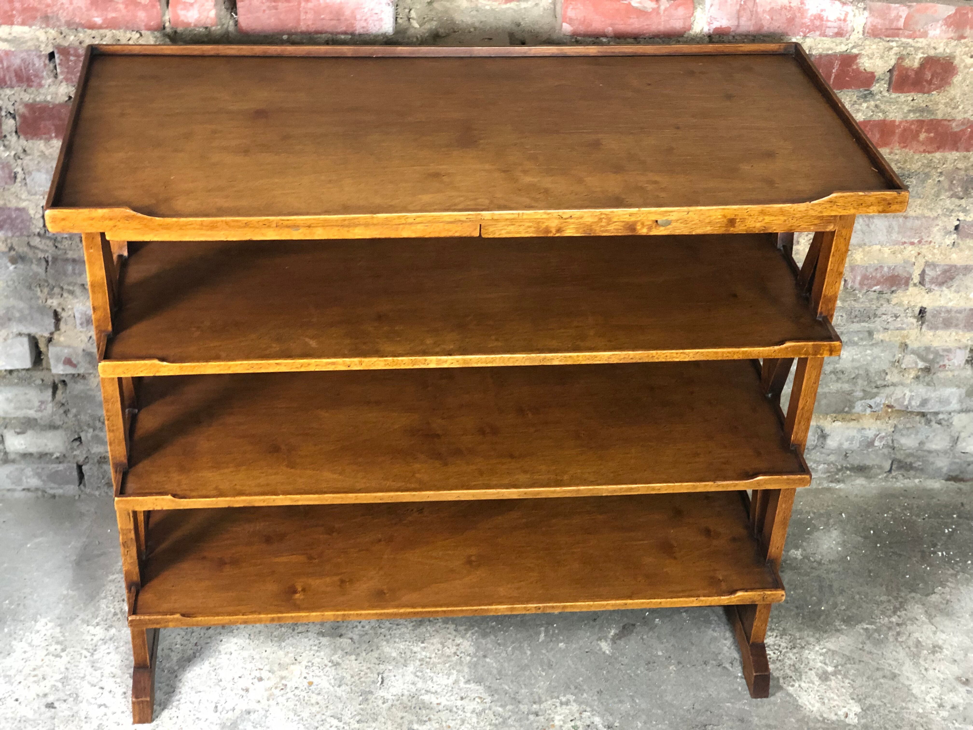 Service / storage furniture in solid walnut style Louis Philippe