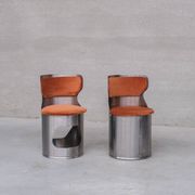 Single Occasional or Vanity Chairs in Brushed Chrome attr. to Willy Rizzo (