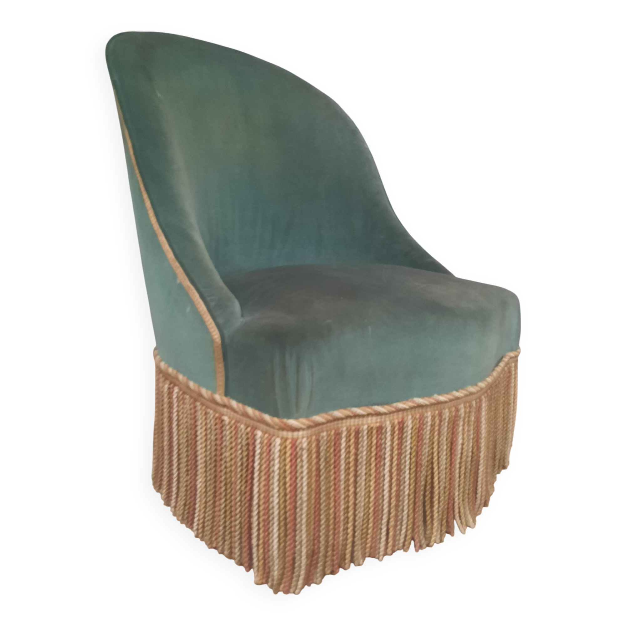 Fully upholstered chair called "toad"