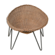 Fauteuil vintage en rotin pieds métal
