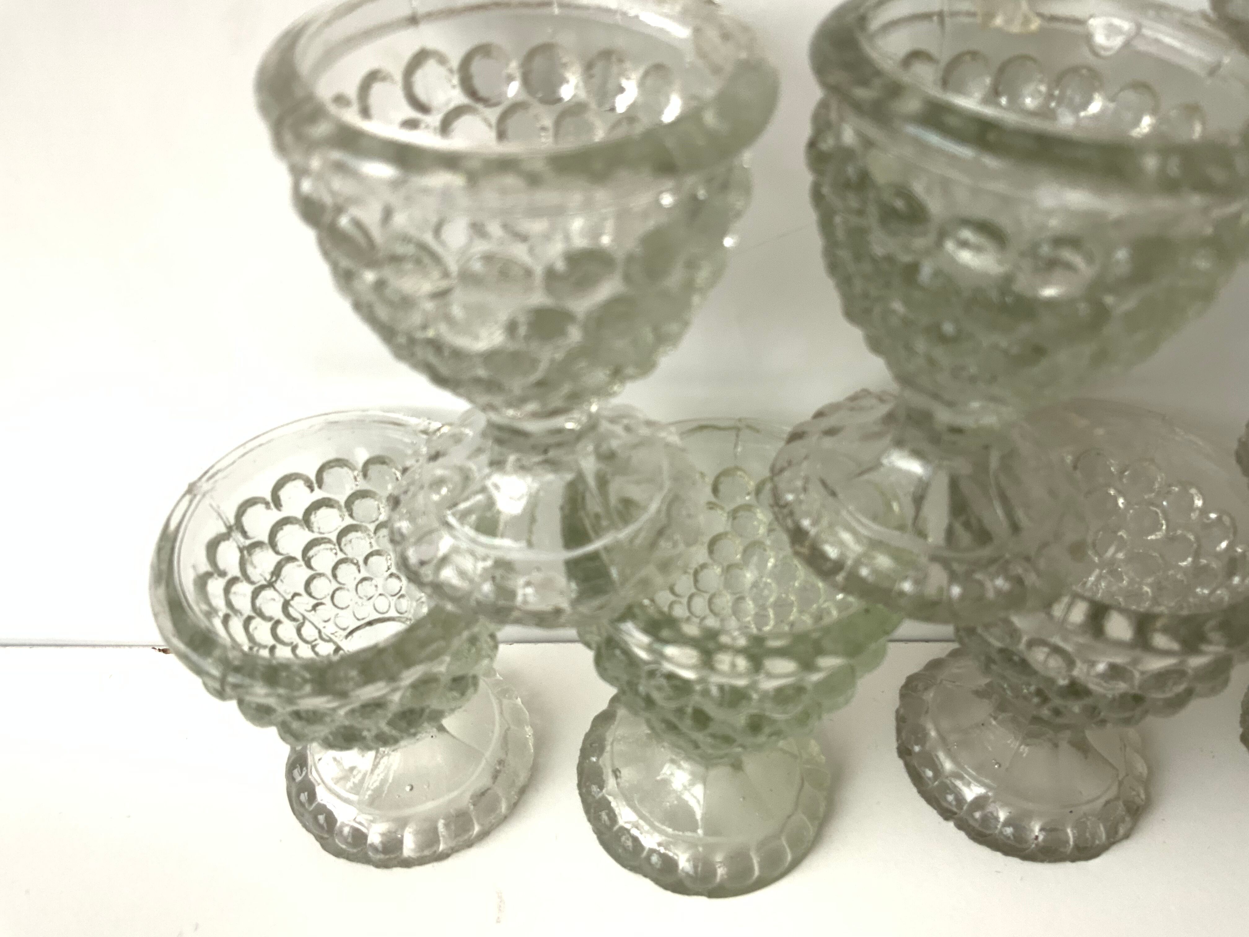 8 coquetiers en verre vintage