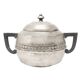 Art Deco sugar bowl, silver-plated brass, tin, Belgium, 1920s