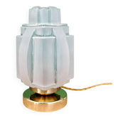 Table lamp globe building vintage Art Deco in frosted glass